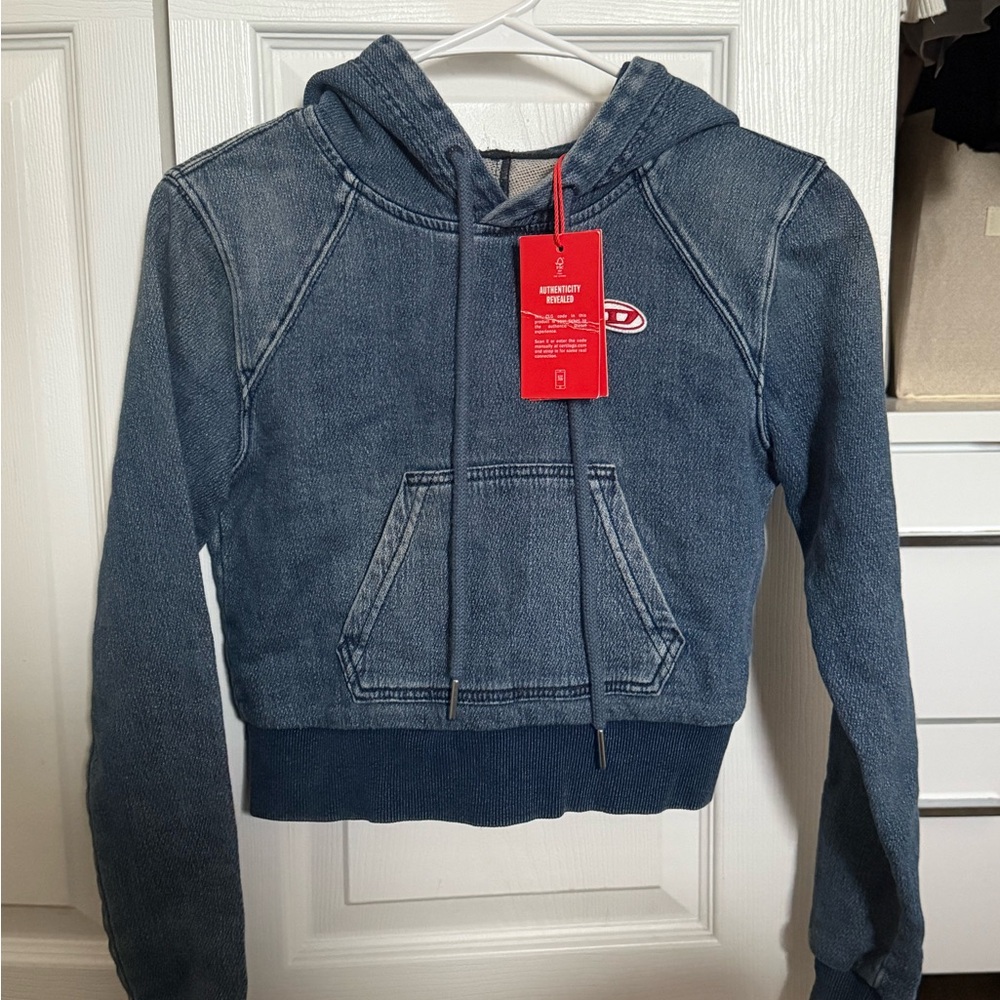 Diesel Kids Blue Denim Hoodie Jacket